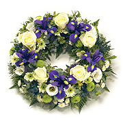 Blue and White Wreath